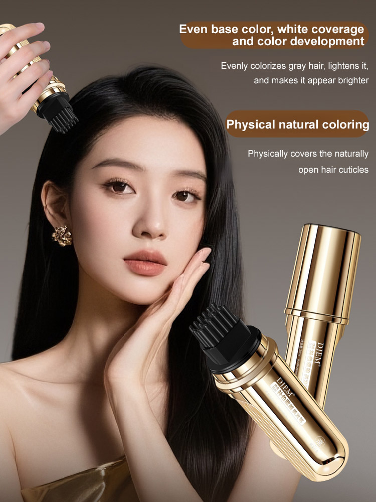 Long-lasting hair coloring stick to cover gray hair⚡3-second quick coverage for whitening, highly efficient emergency touch-up