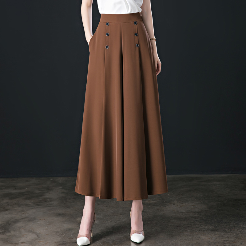 Fashion cool loose high waist wide leg pantskirt for women