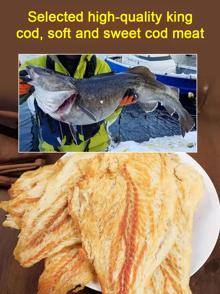 ✨[A Gift from the Ocean] Hand-Torn Ready-to-Eat Cod Fillets, 100g offers 33.9g of quality protein, equal to that in 10 cups of milk