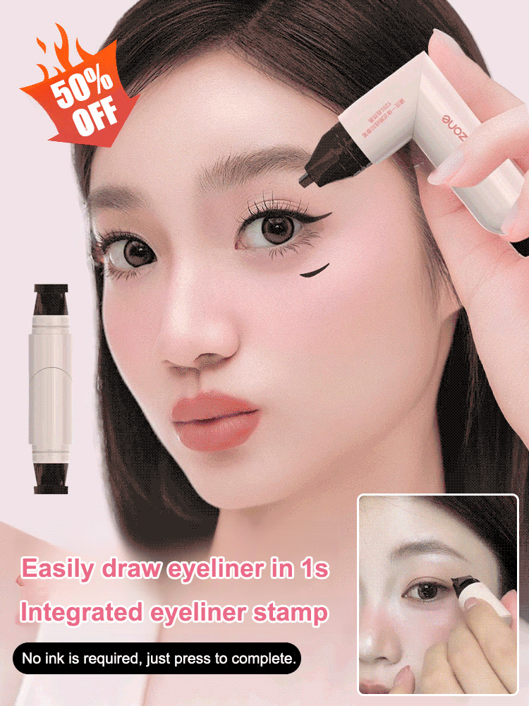 Integrated Rotating Eyeliner Stamp Pen⚡Press for 1 second to create a clear and natural eyeliner look; no need to repeatedly draw