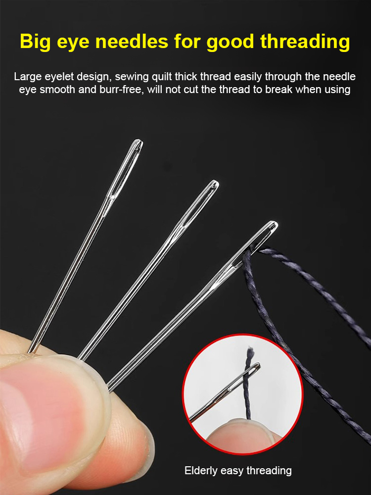 [Great Value 34-Piece Set] Large-Eye Steel Needle Sewing Tool Set，One set to meet various sewing needs