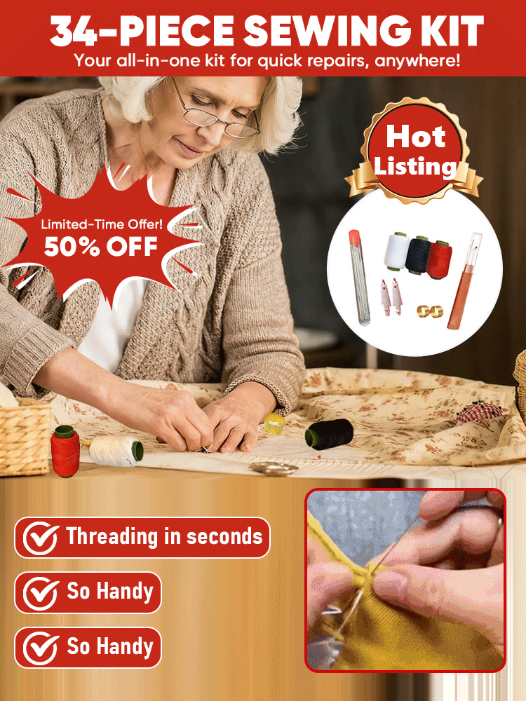 [Threading in seconds, happy making]The Ultimate 34-Piece Sewing Kit