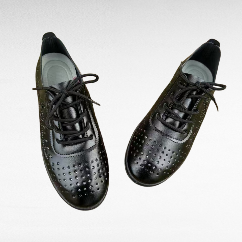 Women wearing hollow hole shoes outdoors