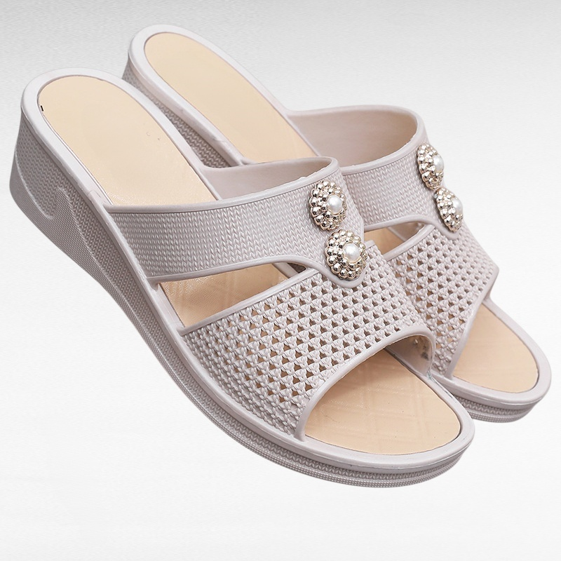 Non slip soft thick soled high-heeled women's sandals for home use