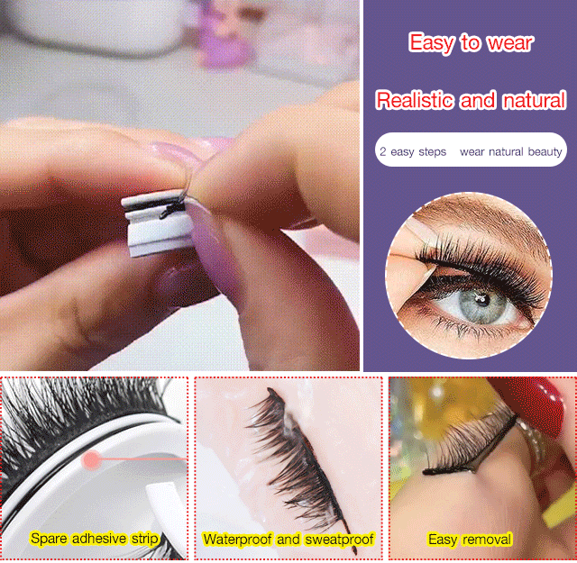 Reusable Self-Adhesive Eyelashes Without Glue