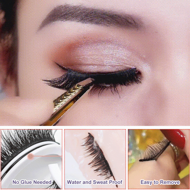 Reusable Self-Adhesive Eyelashes Without Glue
