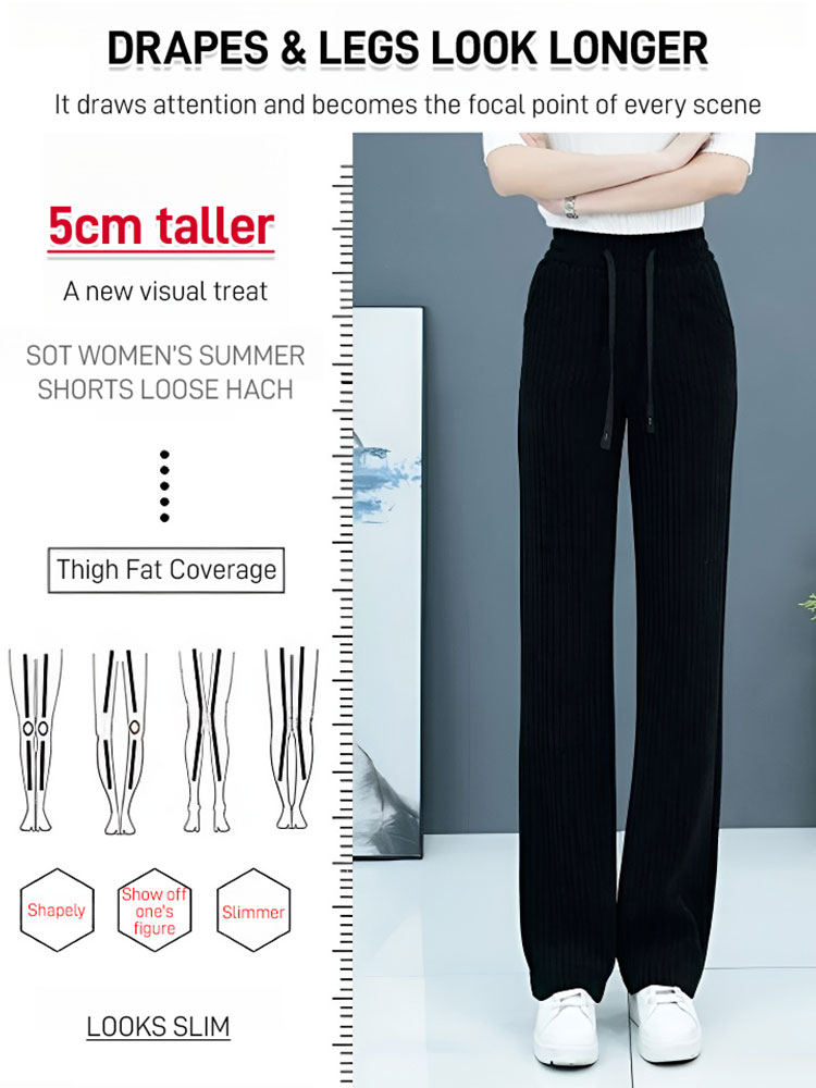 [Total sales: 110,000 units] Corduroy trousers with a straight leg and flowing cut