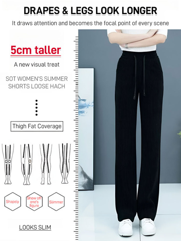 [Total sales: 110,000 units] Corduroy trousers with a straight leg and flowing cut