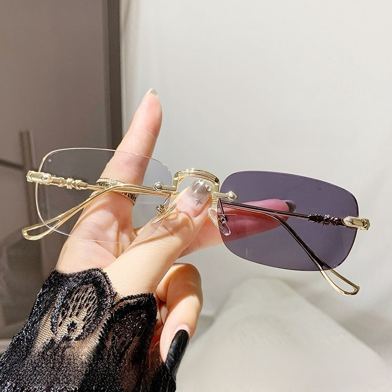 👓-7.0~7.0D Auto-Focus Eyeglasses-Photosensitive color-changing ultra-light frameless reading glasses