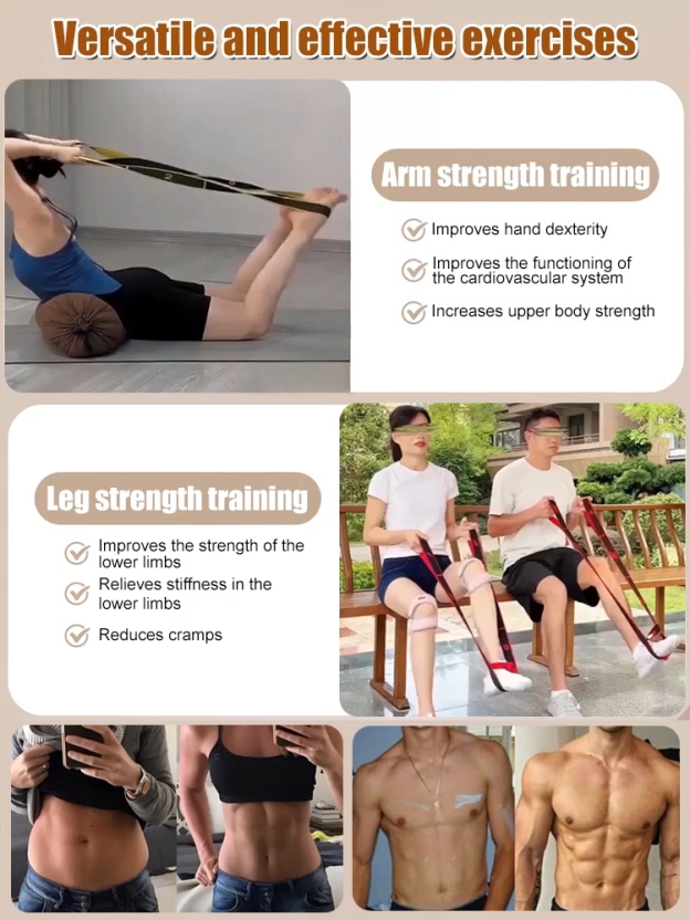 Elastic Digital Yoga Stretching Band💯 Enables multi-muscle training across the entire body, covering the gluteus maximus, legs, back, arms, etc