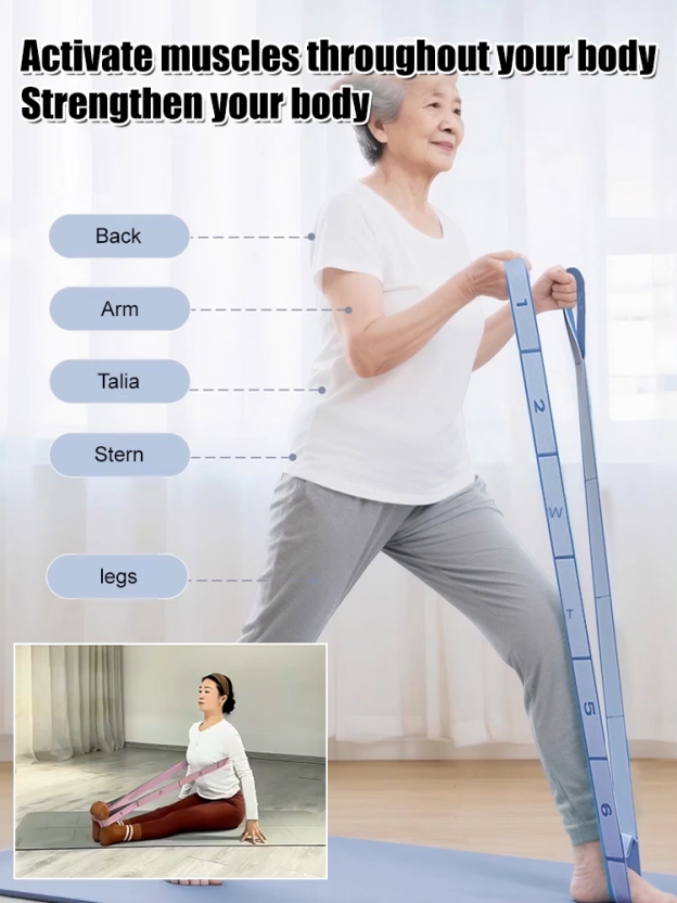 Elastic Digital Yoga Stretching Band💯 Enables multi-muscle training across the entire body, covering the gluteus maximus, legs, back, arms, etc