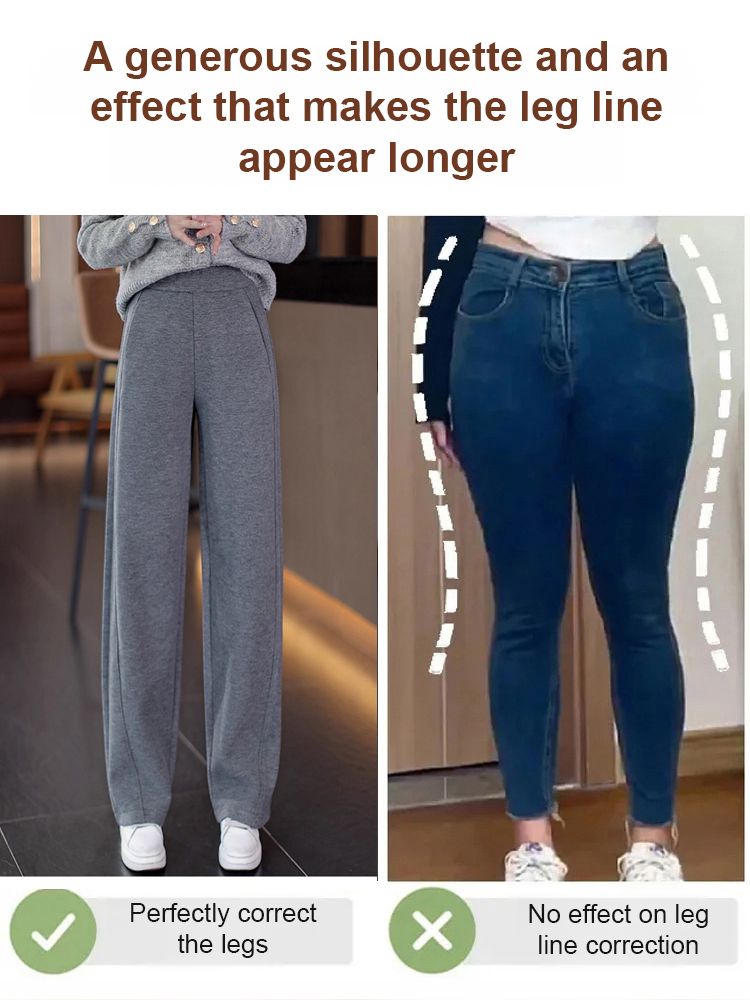 Elegant Curved Wool Cashmere Wide-Leg Pants🐑100% pure cashmere