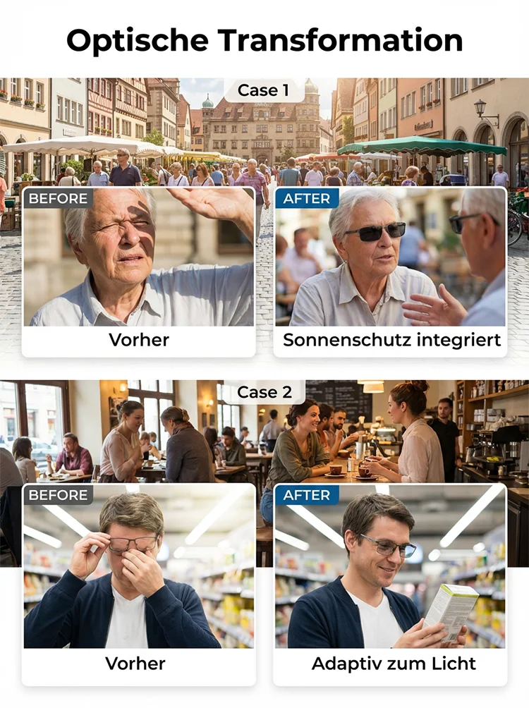 【Kein Sehtest Nötig】✅Kristall-Autofokus-Anti-Blaulicht-Photochromatische Lesebrille👓Selbsttönend & 100% UV-Schutz✨Filtert 99.9% Schädliches Blaulicht