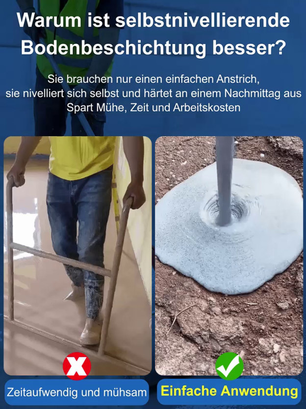 ✨ Selbstnivellierende Bodenbeschichtung✨ Trocknet in nur 2 Stunden✨ Wasserbasiert und geruchsneutral