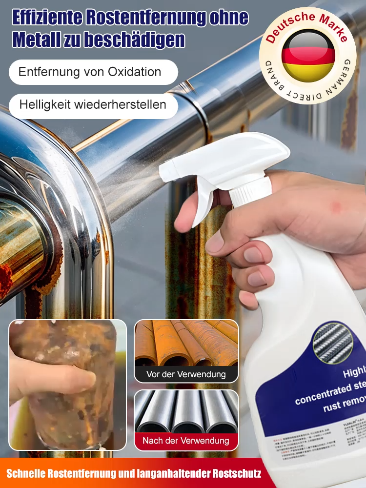 【Schnelle Rostentfernung】Starker Stahlrostentferner💪 – Sicher, effizient und umweltfreundlich. Geeignet für alle Metalloberflächen.