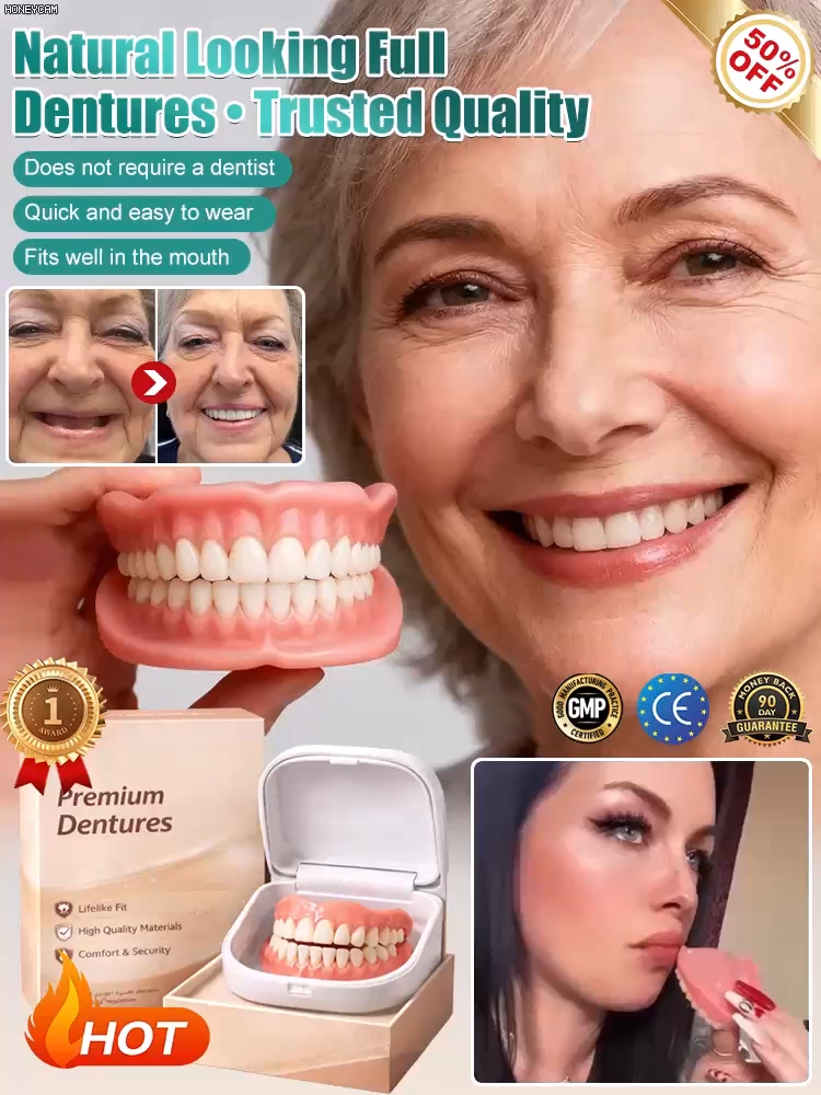 ✨[Comes with Portable Denture Case] ​​Regain Your Smile with Dentures