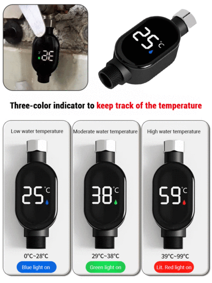 🔥👍【0 electricity bill】Shower head LED temperature display