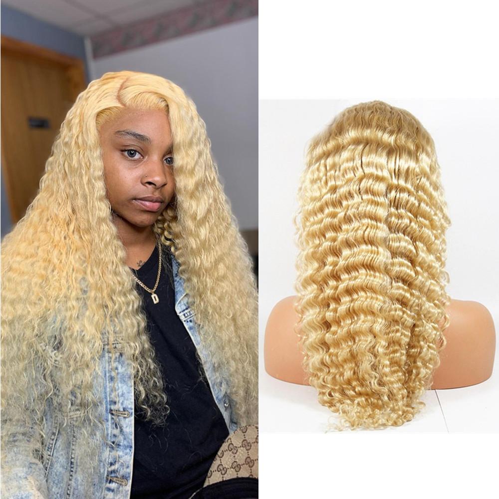 Wolf king 613# deep wave HD transparent full lace wig 150% Density