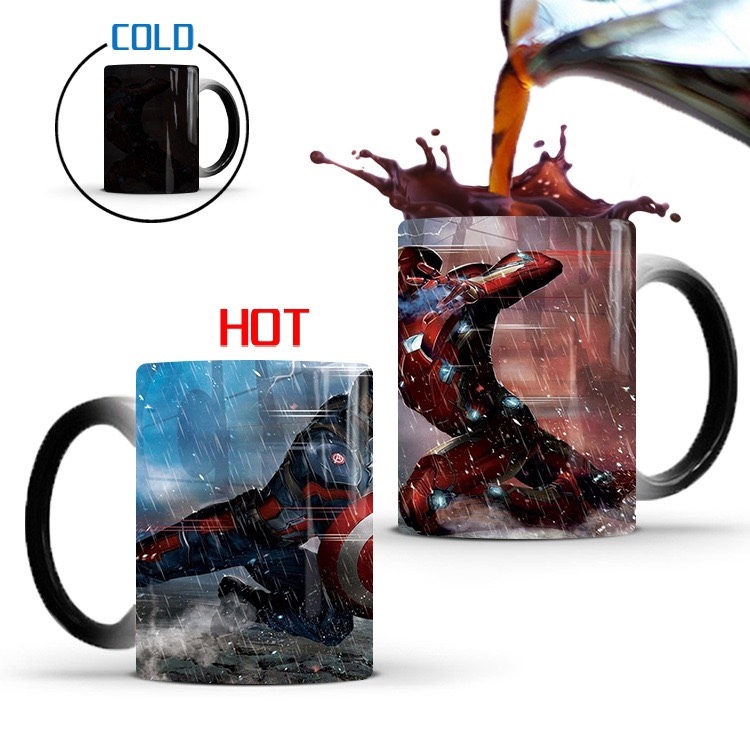 Captain America & Iron Man Heat-Sensitive Color Changing Mug