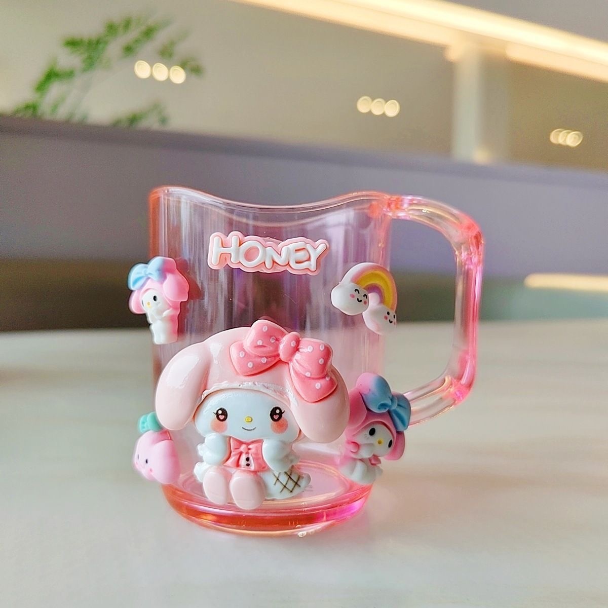 Melody & Kuromi DIY Transparent Tooth Cup - Cute Kids/Couples Ins Bathroom Cup