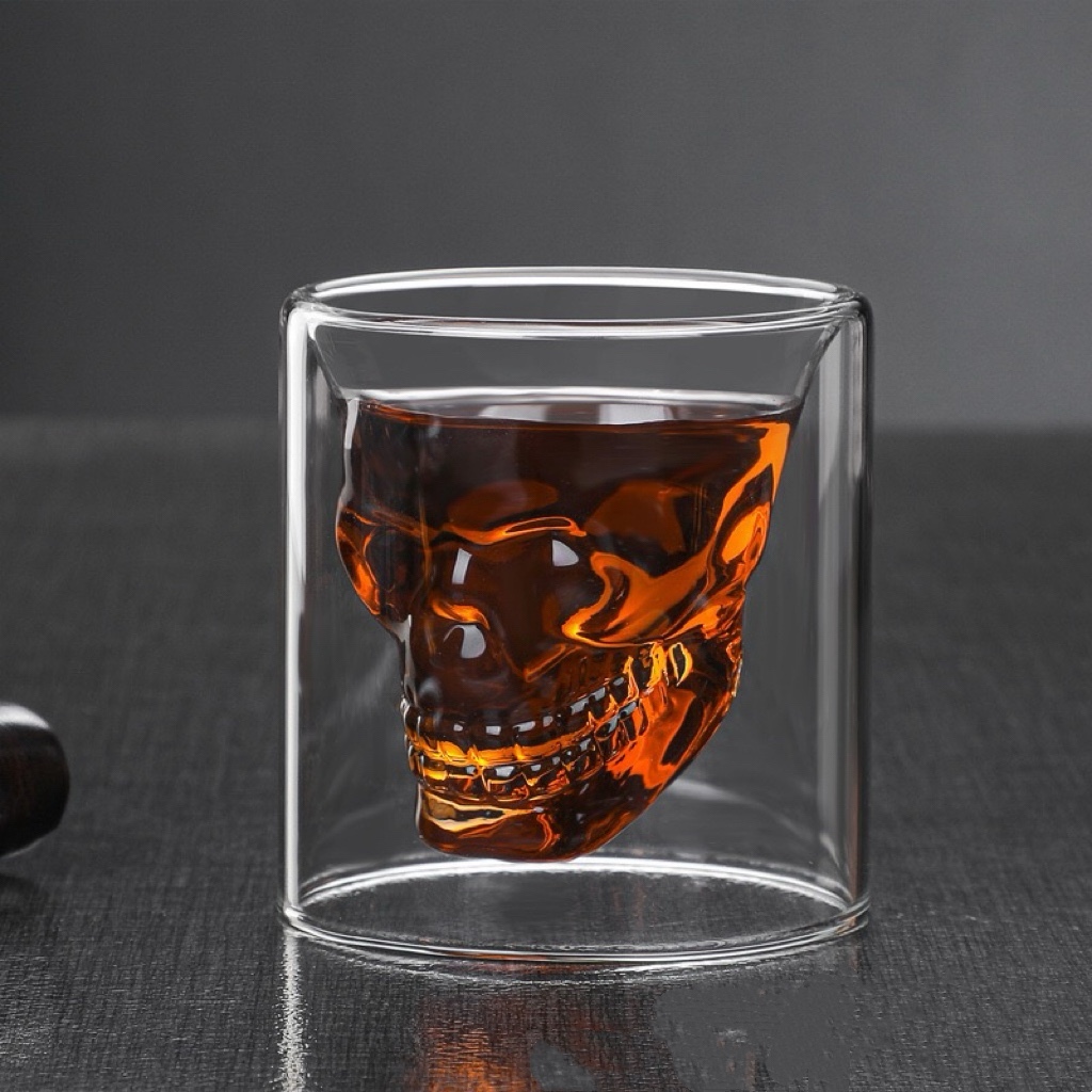 Creative Internet-famous Double-layer Skull Glass – Ins Coffee/Cocktail/Wine Cup