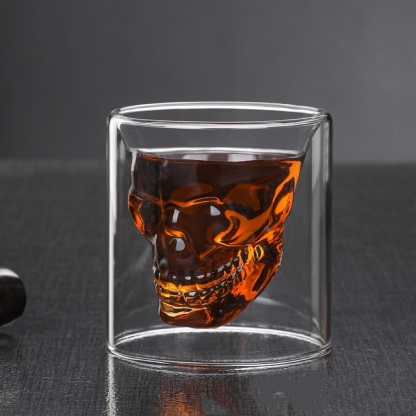 Creative Internet-famous Double-layer Skull Glass – Ins Coffee/Cocktail/Wine Cup