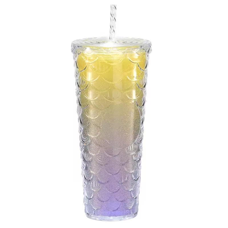 Gradient double-layer fish scale cup