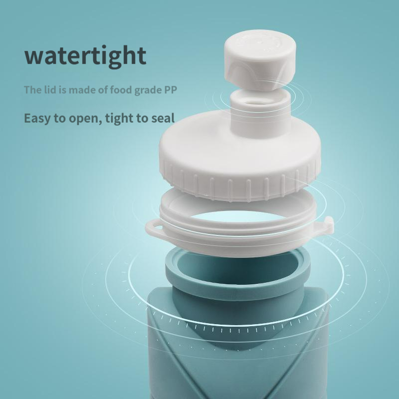 Silicone foldable water cup large capacity, portable sports water bottle for outdoor travel