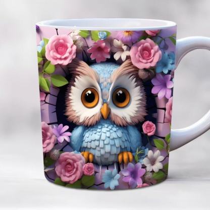 New 3D creative owl ceramic mug
