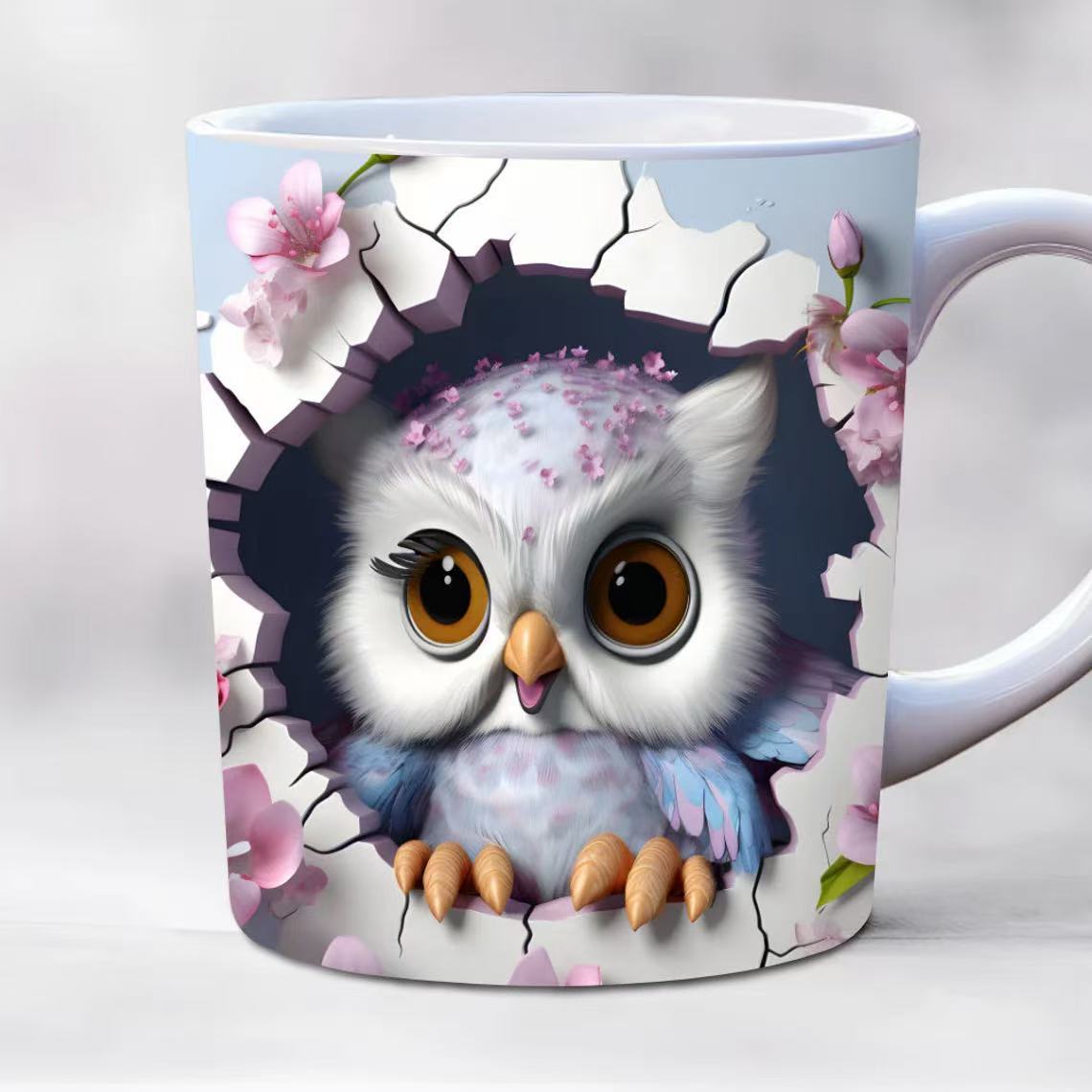 New 3D creative owl ceramic mug