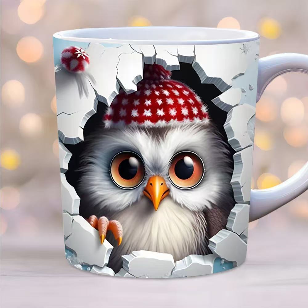 New 3D creative owl ceramic mug