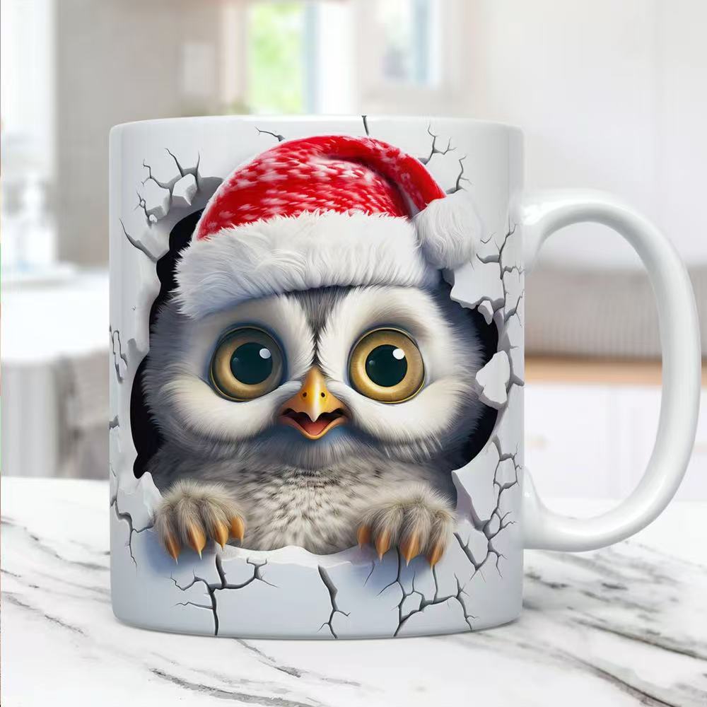 New 3D creative owl ceramic mug