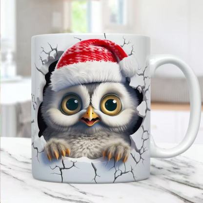 New 3D creative owl ceramic mug