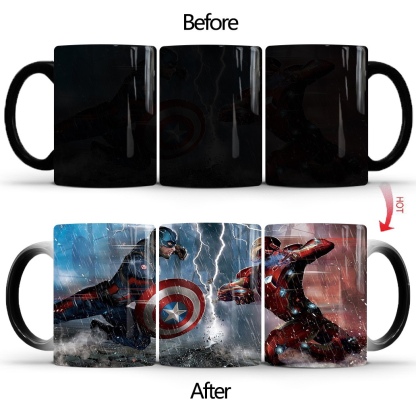 Captain America & Iron Man Heat-Sensitive Color Changing Mug