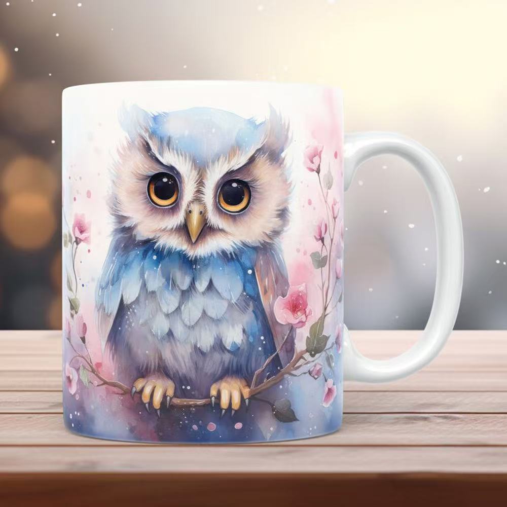 New 3D creative owl ceramic mug