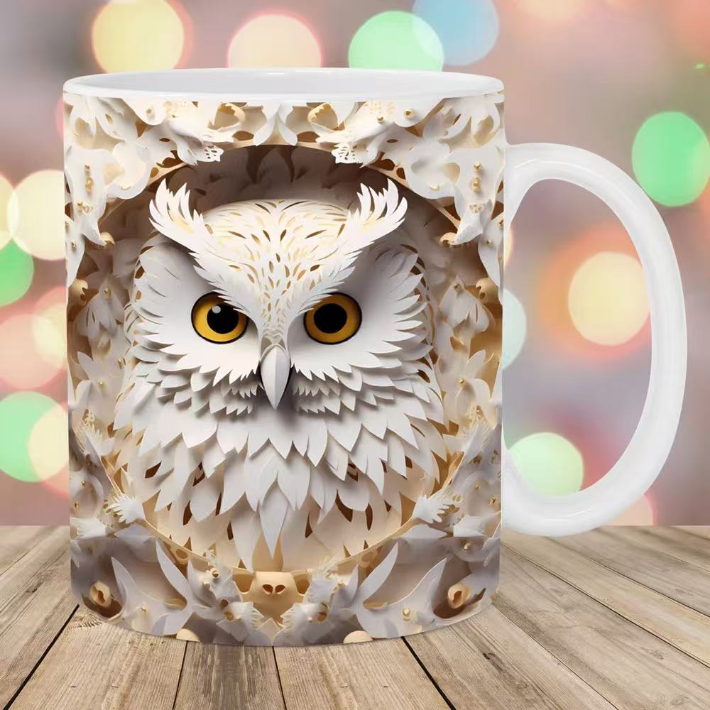 New 3D creative owl ceramic mug