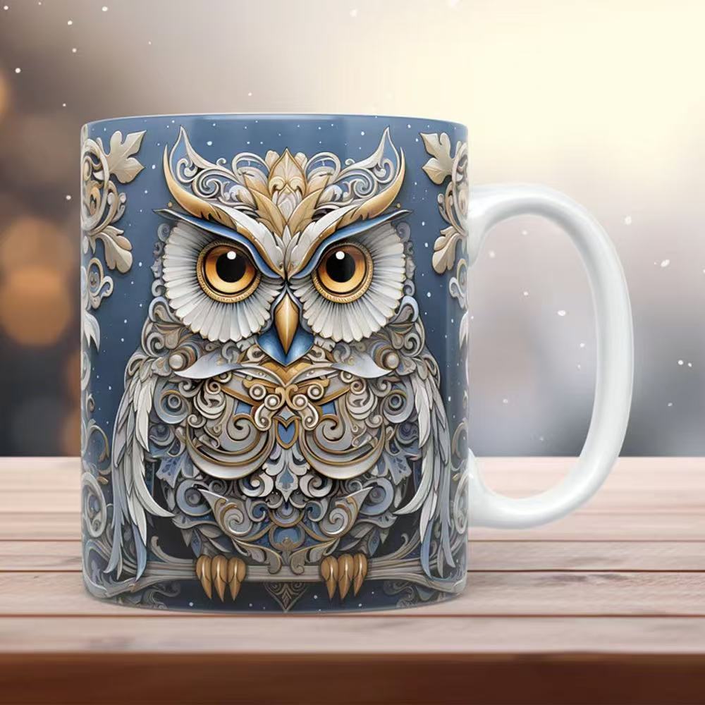 New 3D creative owl ceramic mug
