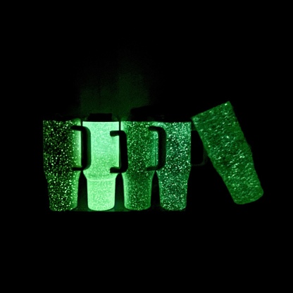 Creative 40oz Glow-in-the-Dark Handle Car Mug, Double-Walled Stainless Steel Insulated Cup with Night Fluorescent Straw