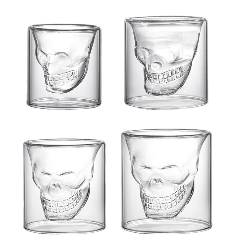 Creative Internet-famous Double-layer Skull Glass – Ins Coffee/Cocktail/Wine Cup