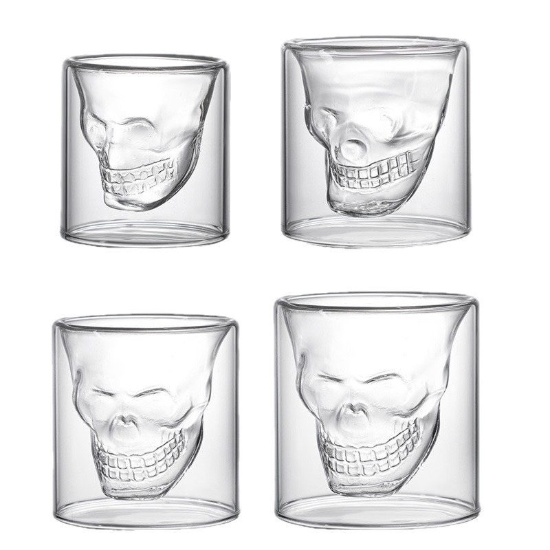 Creative Internet-famous Double-layer Skull Glass – Ins Coffee/Cocktail/Wine Cup