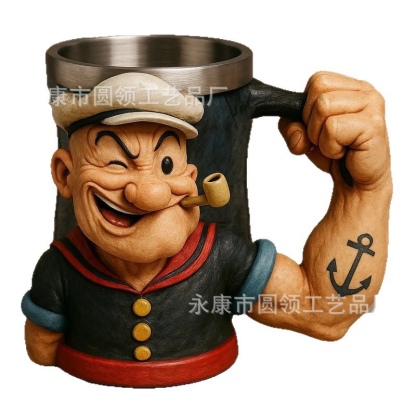 New Style with Inner Liner Popeye Power Mug 3D Popeye Power Mug