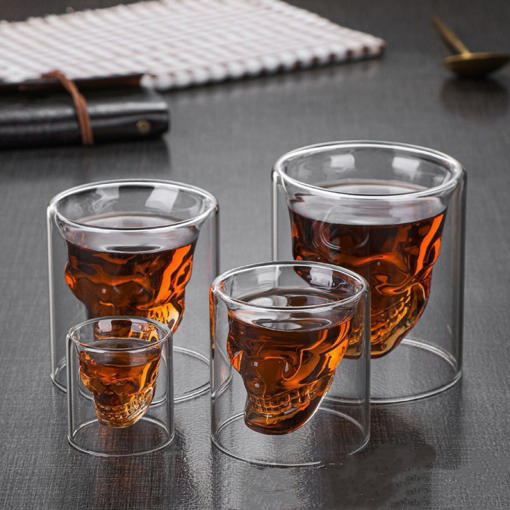 Creative Internet-famous Double-layer Skull Glass – Ins Coffee/Cocktail/Wine Cup