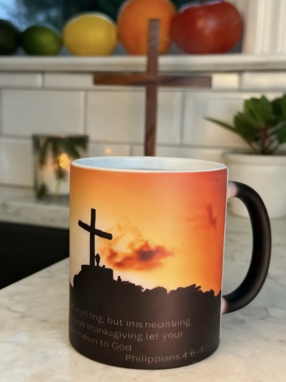 Cross-border New Bible Verse Mug Heat-sensitive Color-changing Coffee Cup