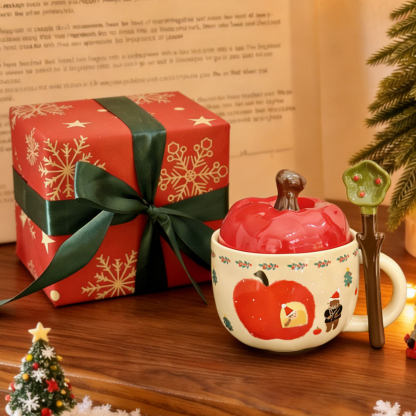 Christmas Apple Mug & Spoon Gift Set
