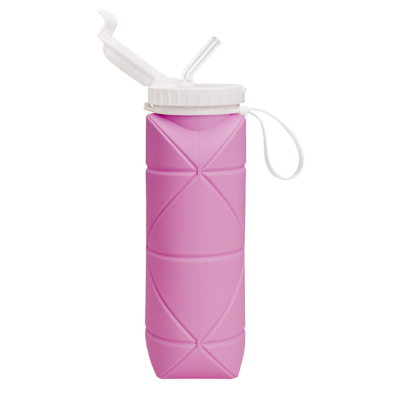 Silicone foldable water cup large capacity, portable sports water bottle for outdoor travel