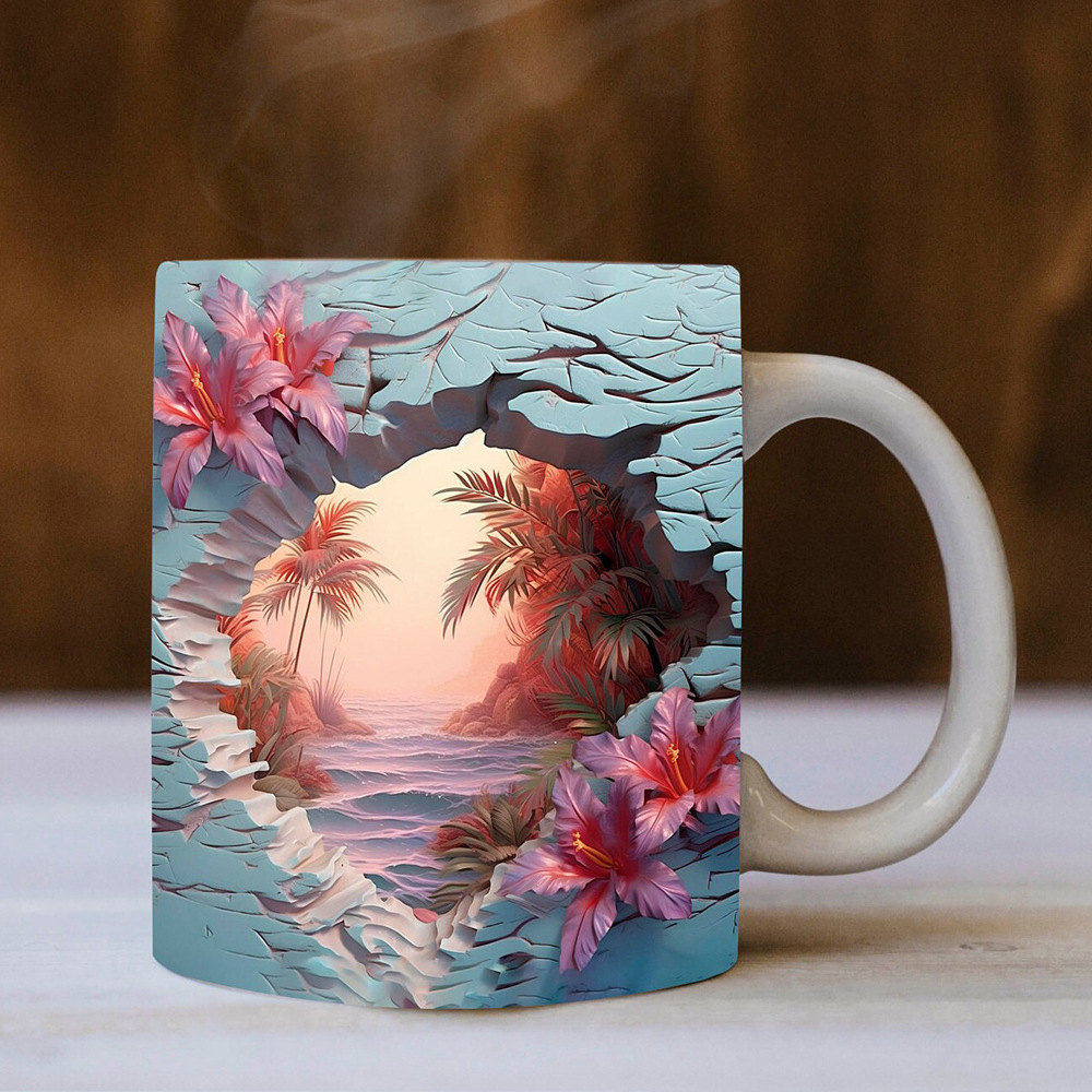 Summer 3D Beach Shell Coffee Mug