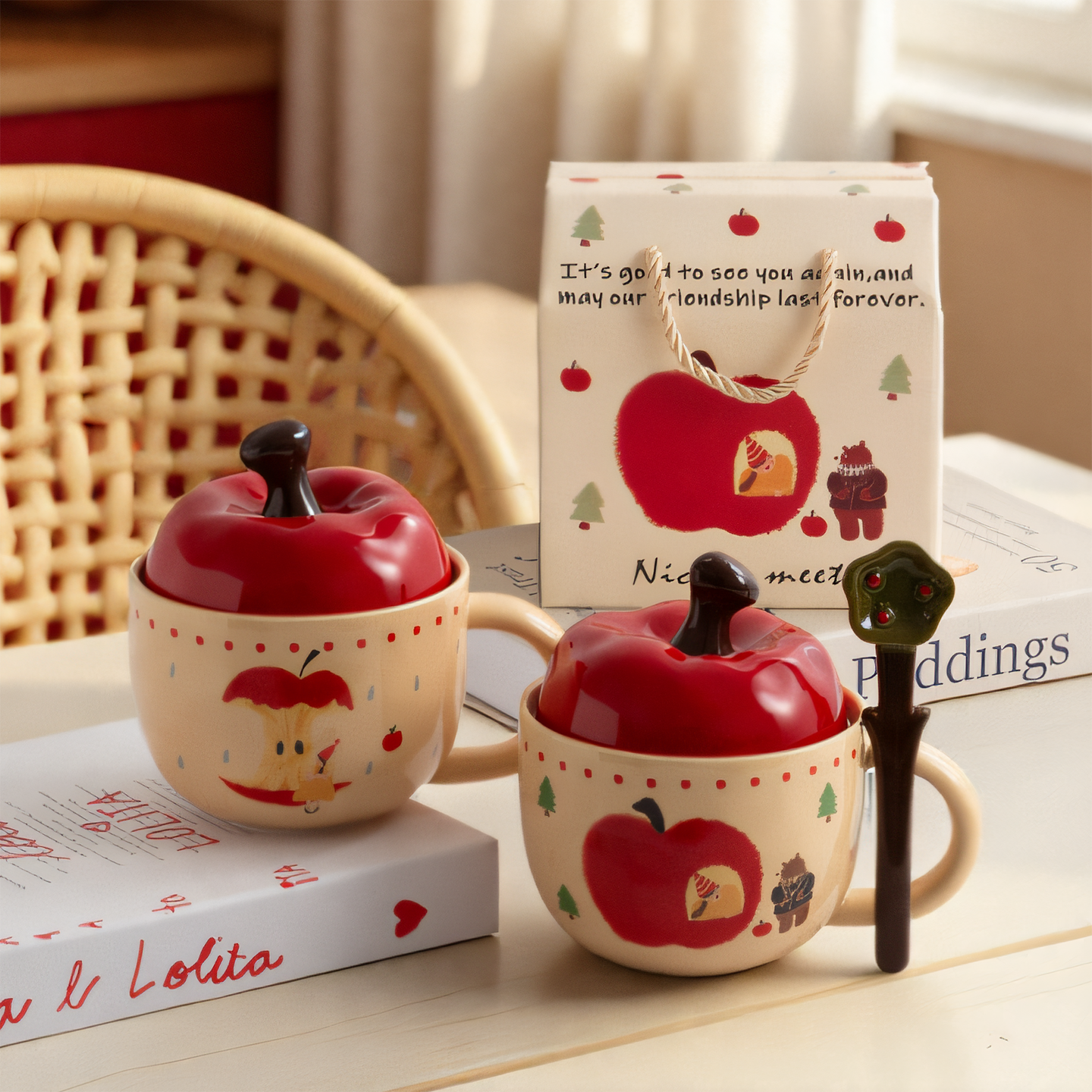 Christmas Apple Mug & Spoon Gift Set