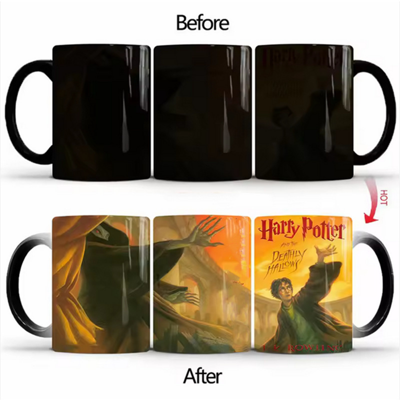 Harry Potter Marauder's Map Color-Changing Mug, Heat-Sensitive Ceramic Magic Coffee Mug