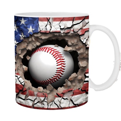 3D pictures of football, basketball, rugby, ceramic mugs, coffee cups