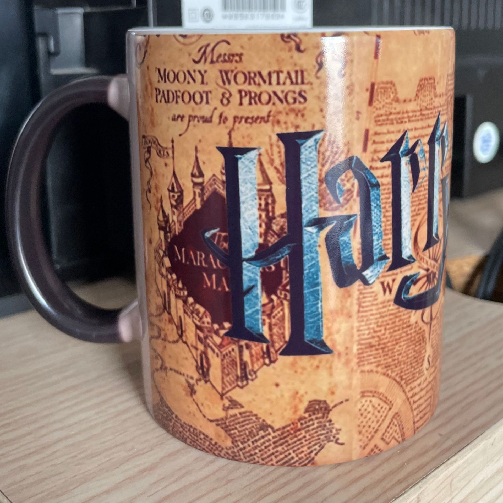 Harry Potter Marauder's Map Color-Changing Mug, Heat-Sensitive Ceramic Magic Coffee Mug